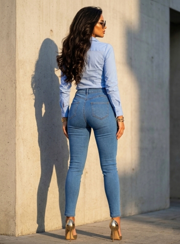 Jeansy Damskie Skinny Fit Push-Up Modelujące Pośladki Podkreślające Figurę #S5400 FASHIONAVENUE.PL