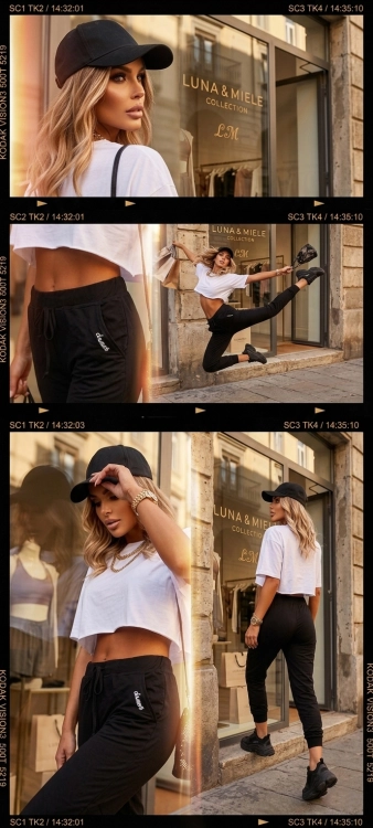 Czarne Joggery Damskie Wygodne Spodnie Dresowe do Tańca i Treningu #GG9897 FASHIONAVENUE.PL