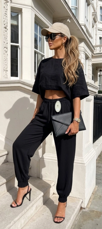 Luźne Spodnie Damskie Szerokie Jogger Pumpki Haremki Alladynki ze Ściągaczem #AB2203 FASHIONAVENUE.PL