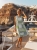 Luźna Wzorzysta Sukienka Letnia Prosta Wzory Boho Etno Patchwork Zielona #FW262-9 FASHIONAVENUE.PL