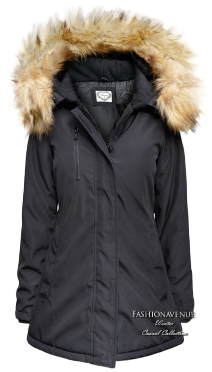 Modna Elegancka Kurtka Damska Ocieplana Kaptur z Futerkiem Jenota Prosta Hit Najnowszy Model na Wiosnę Jesień Zimę 2018 model #119 Promocja w sklepie FASHIONAVNUE