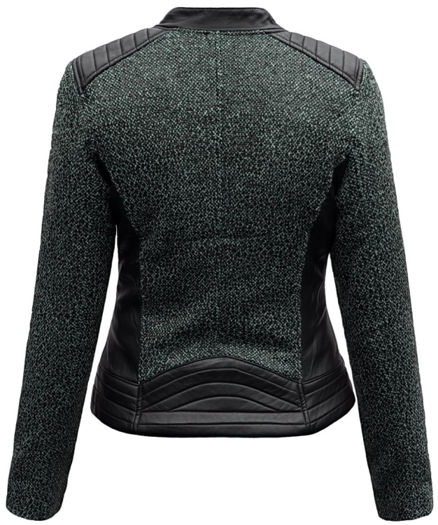 Kurtka Damska Ramoneska Skóra Materiał Melanż Jesień Zima 2018 Nowy Model #126 Promocja Hit w Sklepie FASHIONAVENUE.PL