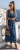 Kwiatowy Komplet Letni Kobiecy Top z Kopertowym Dekoltem i Spódnica Maxi Granat-Turkus #6636 FASHIONAVENUE.PL