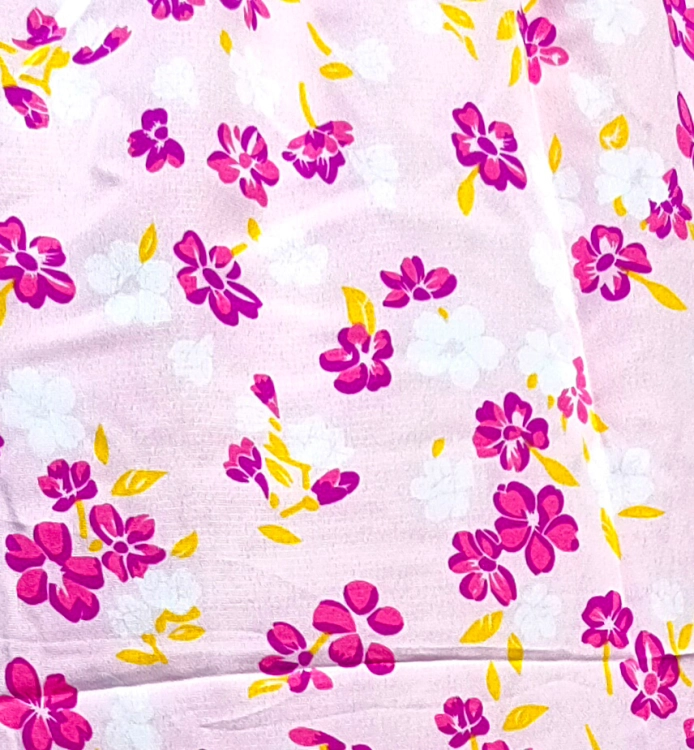 Kwiatowy Komplet Letni Kobiecy Top z Kopertowym Dekoltem i Spódnica Maxi Różowy #6636 FASHIONAVENUE.PL