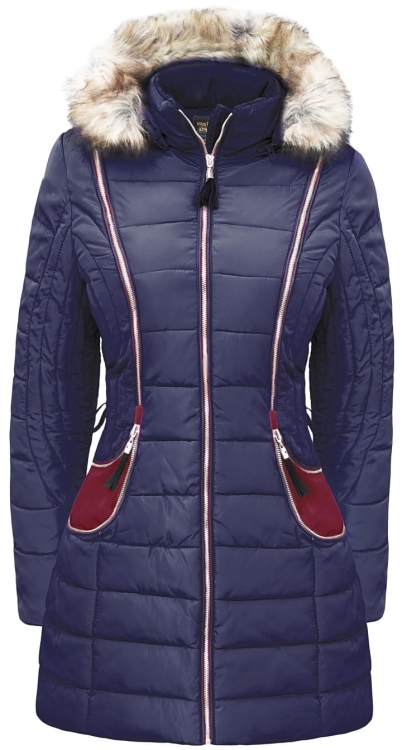 Najmodniejsza Ciepła Kurtka Damska Zimowa Puchówka Futerko Jenot Ocieplana Dopasowana Przeszycia Pikowania Kaptur Taliowana #133 Promocja w Sklepie FASHIONAVENUE.PL