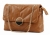 Elegancka Torebka Wizytowa Pikowana z Ozdobnym Zapięciem Camel #3203 FASHIONAVENUE.PL