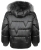Kurtka Zimowa Damska Czarna Oversize Puffer z Trzykolorowym Futerkiem #H-1109-01 FASHIONAVENUE.PL