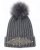 Czapka Zimowa z Cyrkoniami Kryształkami Odpinanym Pomponem Szara #H52009 FASHIONAVENUE.PL