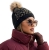 Czapka Zimowa z Miodowymi Kryształkami i Pomponem Czarna #CM321 FASHIONAVENUE.PL