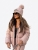 Czapka Zimowa z Cyrkoniami Kryształkami Odpinanym Pomponem Różowa #H52009 FASHIONAVENUE.PL