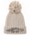 Czapka Zimowa z Cyrkoniami Kryształkami Odpinanym Pomponem Beżowa #H52009 FASHIONAVENUE.PL