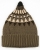 Ciepła Czapka Zimowa Skandynawska ze Stożkowym Czubkiem i Podwijanym Brzegiem Unisex Khaki #CM-640 FASHIONAVENUE.PL