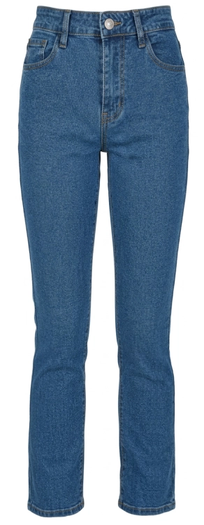 Klasyczne Jeansy Damskie High Waist Proste Nogawki Tradycyjny Denim #S5390 FASHIONAVENUE.PL
