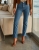 Klasyczne Jeansy Damskie High Waist Proste Nogawki Tradycyjny Denim #S5390 FASHIONAVENUE.PL