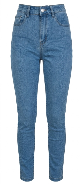 Klasyczne Niebieskie Jeansy Damskie High Waist z Modelującym Przeszyciem Push-Up #S5373 FASHIONAVENUE.PL