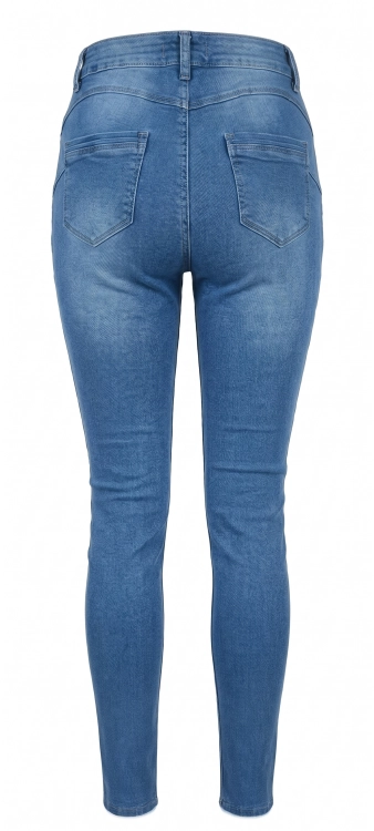 Elastyczne Jeansy Damskie Skinny z Wysokim Stanem Modelujący Efekt Push-Up #S8086 FASHIONAVENUE.PL