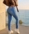 Elastyczne Jeansy Damskie Skinny z Wysokim Stanem Modelujący Efekt Push-Up #S8086 FASHIONAVENUE.PL