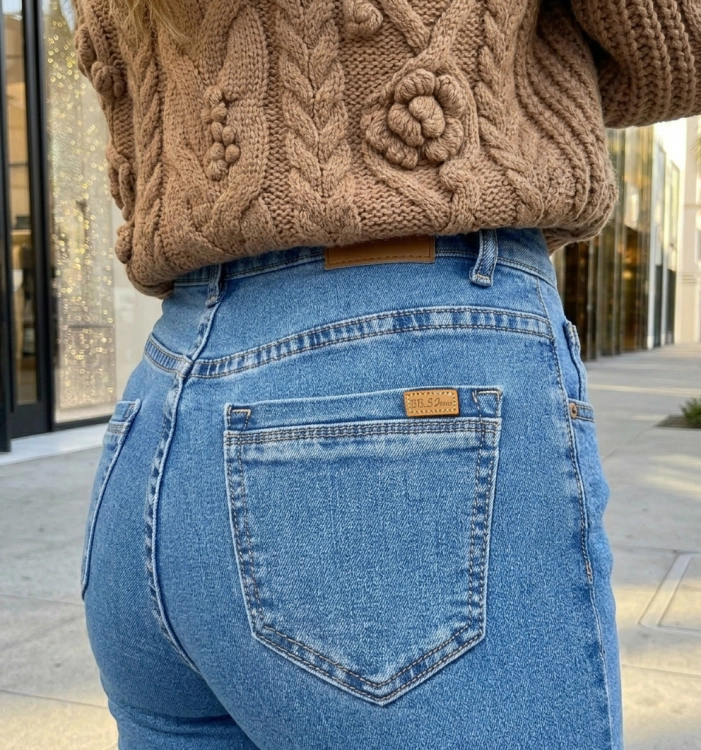Damskie Jeansy Skinny z Wysokim Stanem Rurki High Waist Modelujące Talię i Pośladki #S6620 FASHIONAVENUE.PL