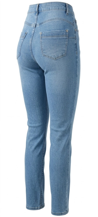 Damskie Niebieskie Jeansy Push-Up z Wysokim Stanem #S5422 FASHIONAVENUE.PL
