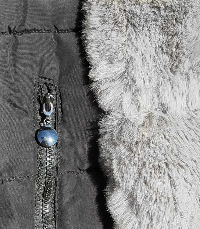 Długa Kurtka Zimowa 2w1 z Odpinanymi Rękawami Kurtka i Kamizelka Antracyt #P22-7908 FASHIONAVENUE.PL
