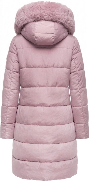 Długa Kurtka Zimowa 2w1 z Odpinanymi Rękawami Kurtka i Kamizelka Róż #P22-7908 FASHIONAVENUE.PL