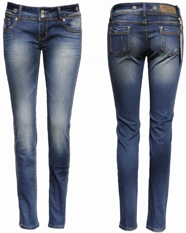 Spodnie Damskie Jeans Denim RURKI Kobiece Lampasy model #432 na Wiosnę Lato Jesień Zimę w sklepie FASHIONAVENUE.PL