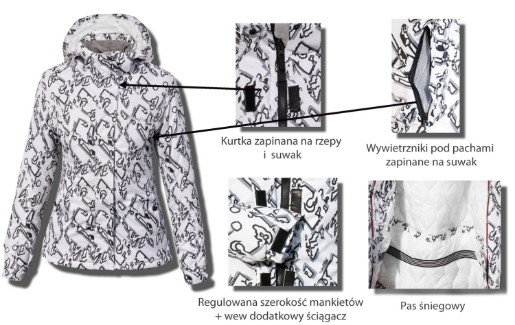 Kurtka Damska Zimowa Narciarska SnowBoard Sanki Śnieg  #132 Promocja w Sklepie FASHIONAVENUE.PL