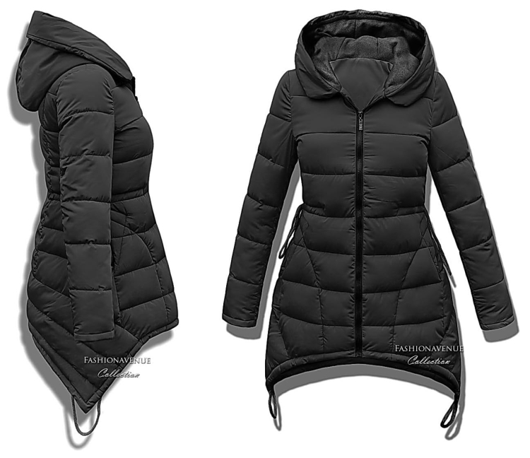 Najmodniejsza Kurtka Damska Parka Ocieplana Asymetryczna  Zamek Zimowa model #105 lewandowska Promocja w Sklepie fashionavenue.pl 