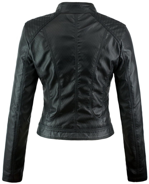 Najmodniejsza kurtka damska wiosenna jesienna 2017  typu ramoneska ze skóry wytłaczanej z ciepłym misiem kołnierz stójka model #90 Promocja w sklepie fashionavenue.pl Wyprzedaż