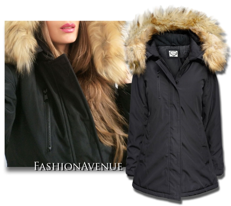 Modna Elegancka Kurtka Damska Ocieplana Kaptur z Futerkiem Jenota Prosta Hit Najnowszy Model na Wiosnę Jesień Zimę 2018 model #119 Promocja w sklepie FASHIONAVNUE