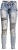 Spodnie Damskie Jeans Slim-Fit SKINNY Przecierane Dekatyzowane Dziury Stan Normalny model #S004 na Wiosnę Lato Jesień Zimę w sklepie FASHIONAVENUE.PL 