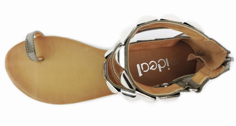 Modne Klapki Sandały Rock Stud Nity Ćwieki Dżety #9649 Szary na Lato w sklepie FASHIONAVENUE.PL Promocja Wyprzedaż