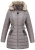 Najmodniejsza Ciepła Kurtka Damska Zimowa Puchówka Futerko Jenot Ocieplana Dopasowana Przeszycia Pikowania Kaptur Taliowana #133 Promocja w Sklepie FASHIONAVENUE.PL