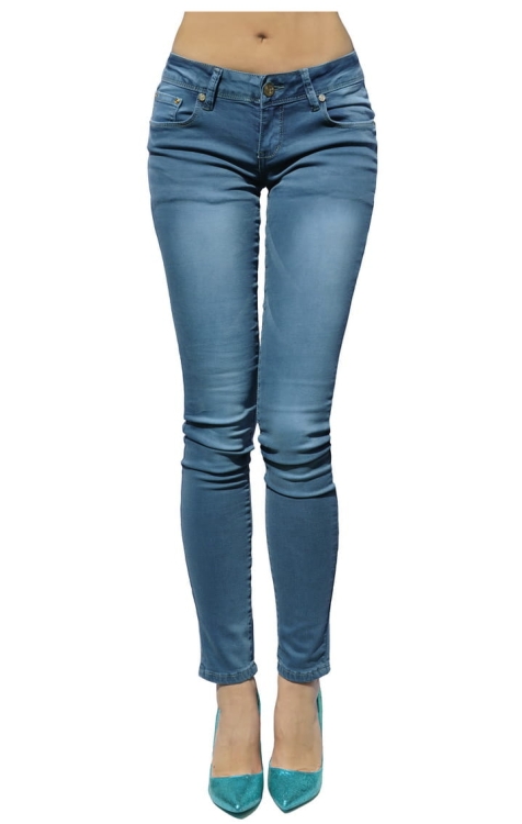 Spodnie Damskie Jeans Denim Morskie SKINNY RURKI Dopasowane Kobiece model #244 na Wiosnę Lato Jesień Zimę w sklepie FASHIONAVENUE.PL