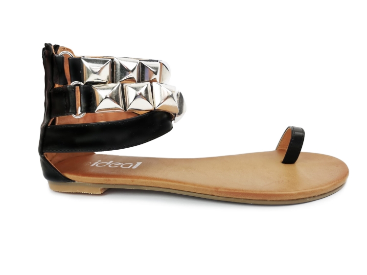 Modne Klapki Sandały Rock Stud Nity Ćwieki Dżety #9649 Czarne na Lato w sklepie FASHIONAVENUE.PL Promocja Wyprzedaż