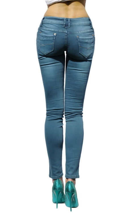 Spodnie Damskie Jeans Denim Morskie SKINNY RURKI Dopasowane Kobiece model #244 na Wiosnę Lato Jesień Zimę w sklepie FASHIONAVENUE.PL