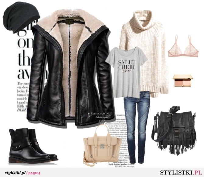 Modna Ekskluzywna Mięciutka Kurtka Damska Parka Ramoneska ze Skóry Podszyta Ciepłym Barankiem Kozuszkiem z Kapturem na Wiosnę Jesień Zimę model #78 Promocja w Sklepie FASHIONAVENUE.PL