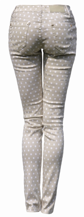 Spodnie Damskie w Groszki RURKI Dopasowane Kobiece model #153 na Wiosnę Lato Jesień Zimę w sklepie FASHIONAVENUE.PL