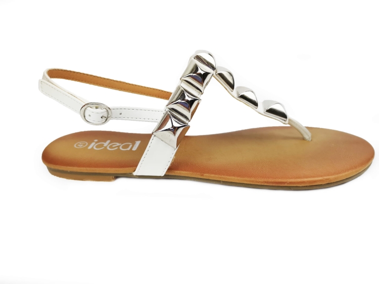 Modne Klapki Sandały Japonki Rock Stud Nity Ćwieki Dżety #9648 Białe na Lato w sklepie FASHIONAVENUE.PL Promocja Wyprzedaż