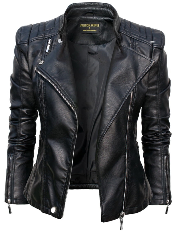 Modna Kurtka Damska Ramoneska Motocyklowa Rockowa Zameczki Przeszycia Wiosna Jesień 2018  Nowy Model #100 Promocja w Sklepie FASHIONAVENUE.PL Moto Biker Jacket