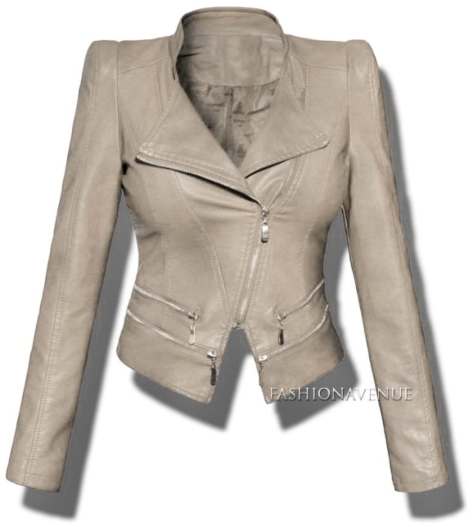 Modna Kurtka Damska Ramoneska Bufki Zameczki Wiosna Jesień model #43 Promocja FASHIONAVENUE.PL