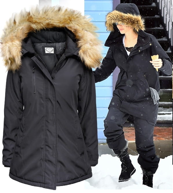 Modna Elegancka Kurtka Damska Ocieplana Kaptur z Futerkiem Jenota Prosta Hit Najnowszy Model na Wiosnę Jesień Zimę 2018 model #119 Promocja w sklepie FASHIONAVNUE