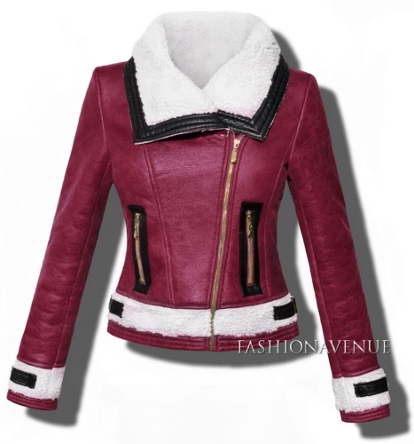 fashionavenue kurtka damska ramoneska bordowy kozuch ramoneska przod model 37_resize.jpg