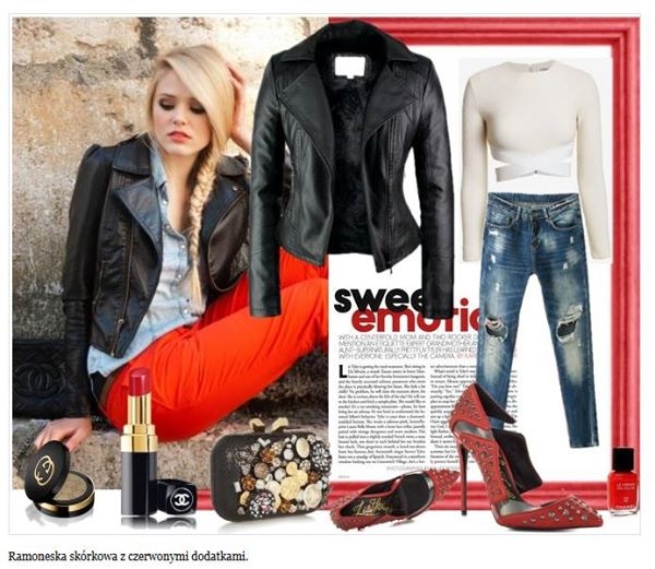 stylizacja kurtka damska wiosenna ramoneska skóra wytłaczana ocieplana misiem model #89 w sklepie www.fashionavenue.pl