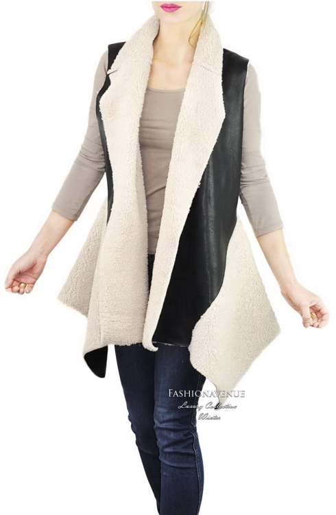 fashionavenue kamizelka futerko baranek skora zima ciepla #107