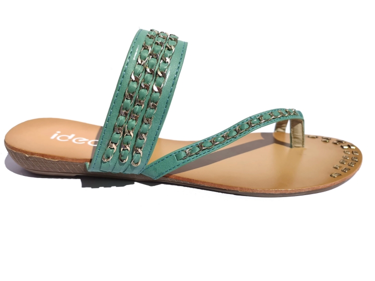 Modne Sandały Klapki Japonki Ozdobione Łańcuszkiem #9820 na Lato w sklepie FASHIONAVENUE.PL Promocja Wyprzedaż