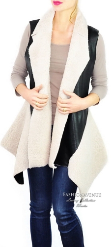 fashionavenue kamizelka futerko baranek skora zima ciepla #107