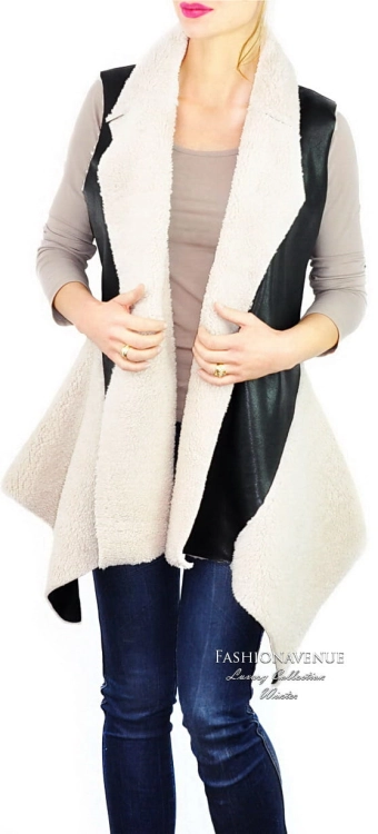 fashionavenue kamizelka futerko baranek skora zima ciepla #107