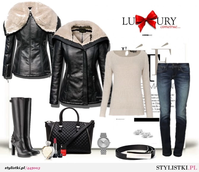 Modna Ekskluzywna Mięciutka Kurtka Damska Parka Ramoneska ze Skóry Podszyta Ciepłym Barankiem Kozuszkiem z Kapturem na Wiosnę Jesień Zimę model #78 Promocja w Sklepie FASHIONAVENUE.PL