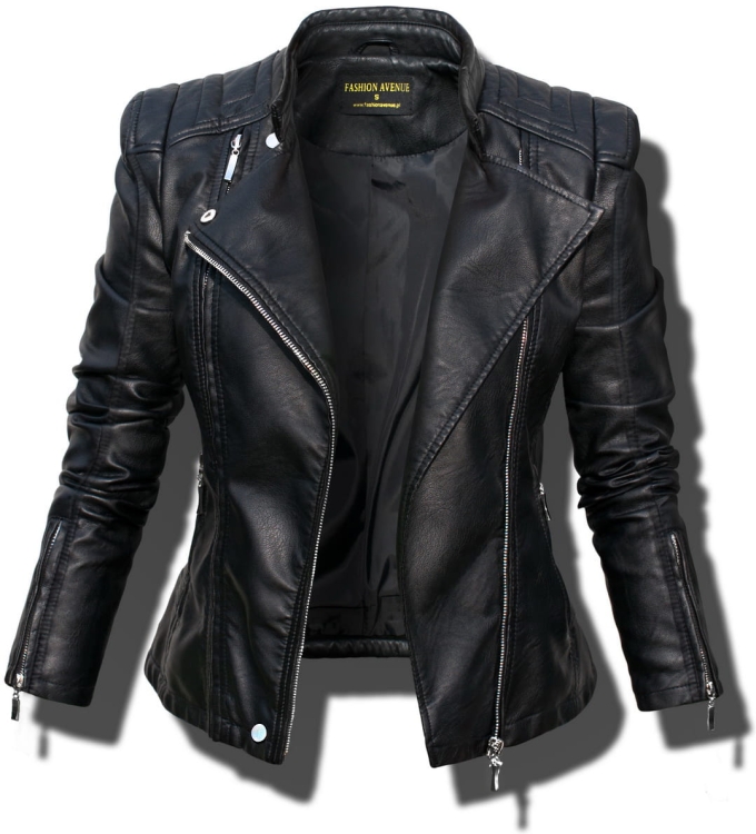 Modna Kurtka Damska Ramoneska Motocyklowa Rockowa Zameczki Przeszycia Wiosna Jesień 2018  Nowy Model #100 Promocja w Sklepie FASHIONAVENUE.PL Moto Biker Jacket